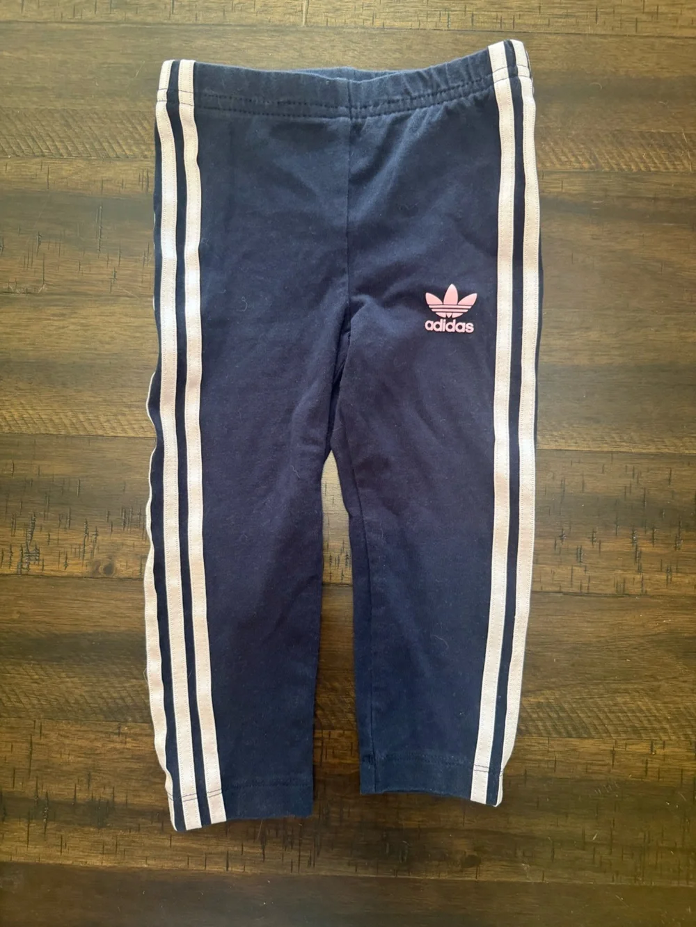 Adidas Navy and Pink Girls Two-Piece Track Set - Sweatshirt & Leggings
